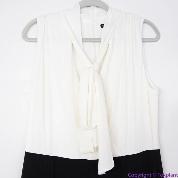 NEW White House Black Market black white colorblock Tie-Detail Jumpsuit, 6 - Picture 6 of 16